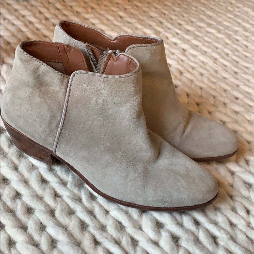 San Edelman grey suede booties